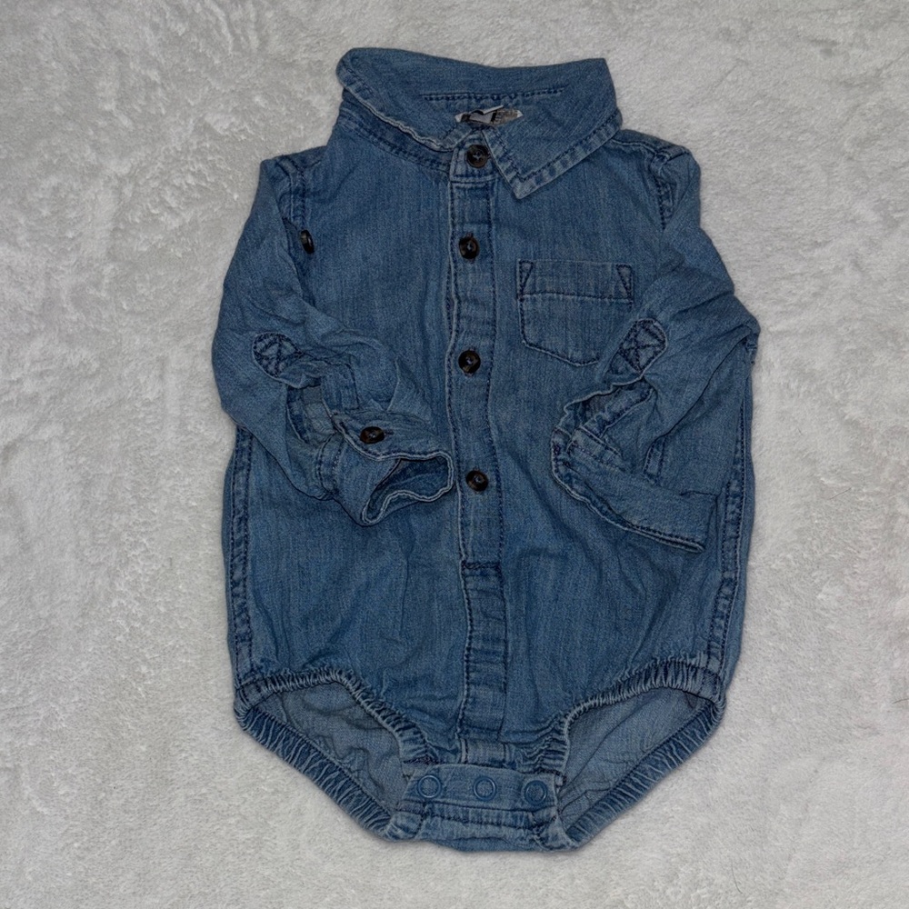 (3 for$10) George Blue Denim Baby Onesie bodysuit 3-6 month